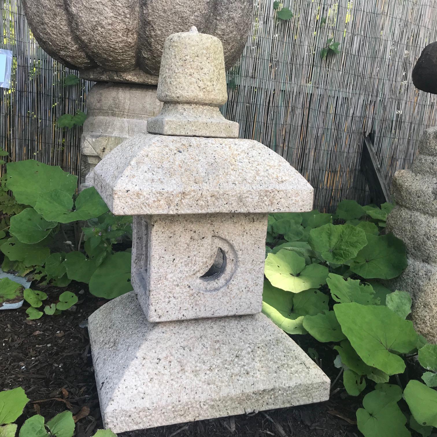 Showa Japan Tea Lantern Hand-Carved Granite Perfect Indoor or Outdoor