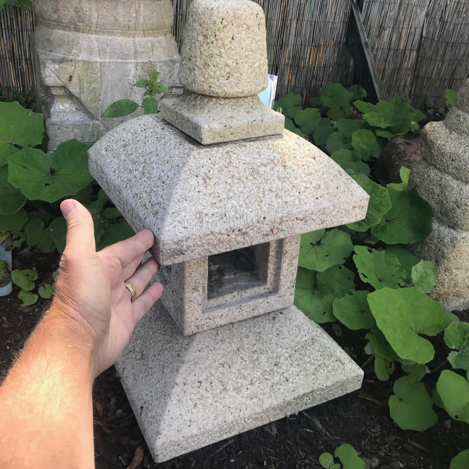 Japanese Japan Tea Lantern Hand-Carved Granite Perfect Indoor or Outdoor