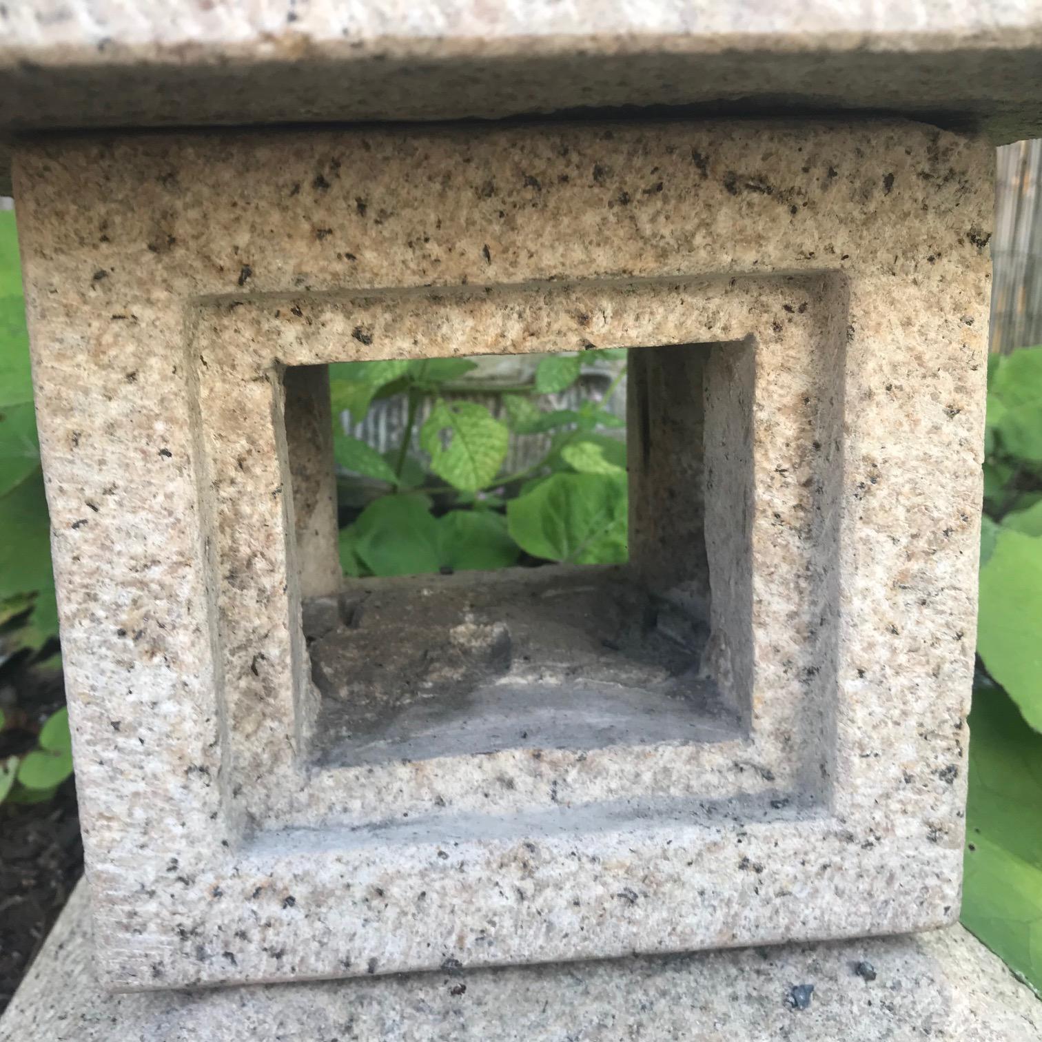 20th Century Japan Tea Lantern Hand-Carved Granite Perfect Indoor or Outdoor