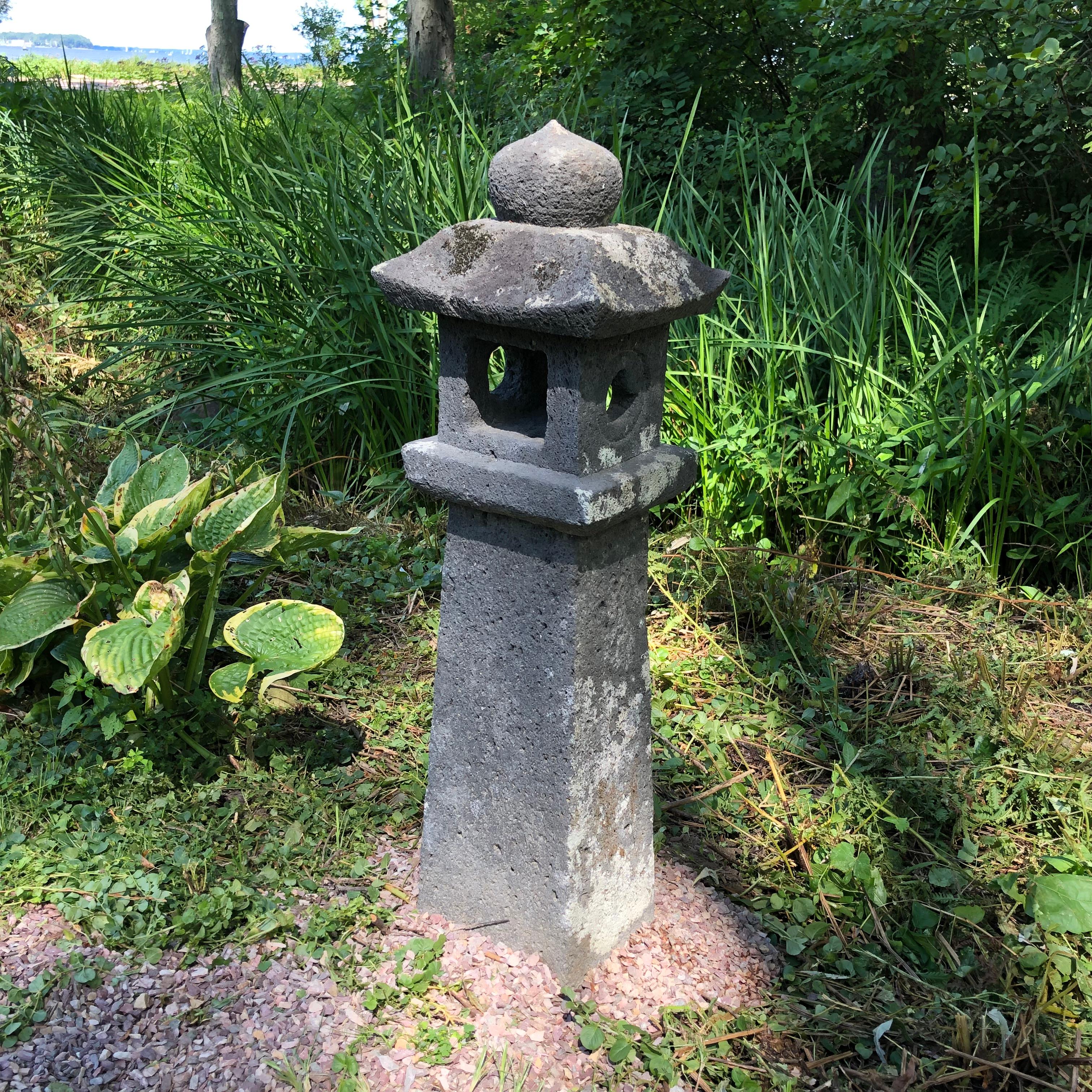 Japan Three Antique Stone 'Pathway Lanterns, 19th Century In Good Condition In South Burlington, VT