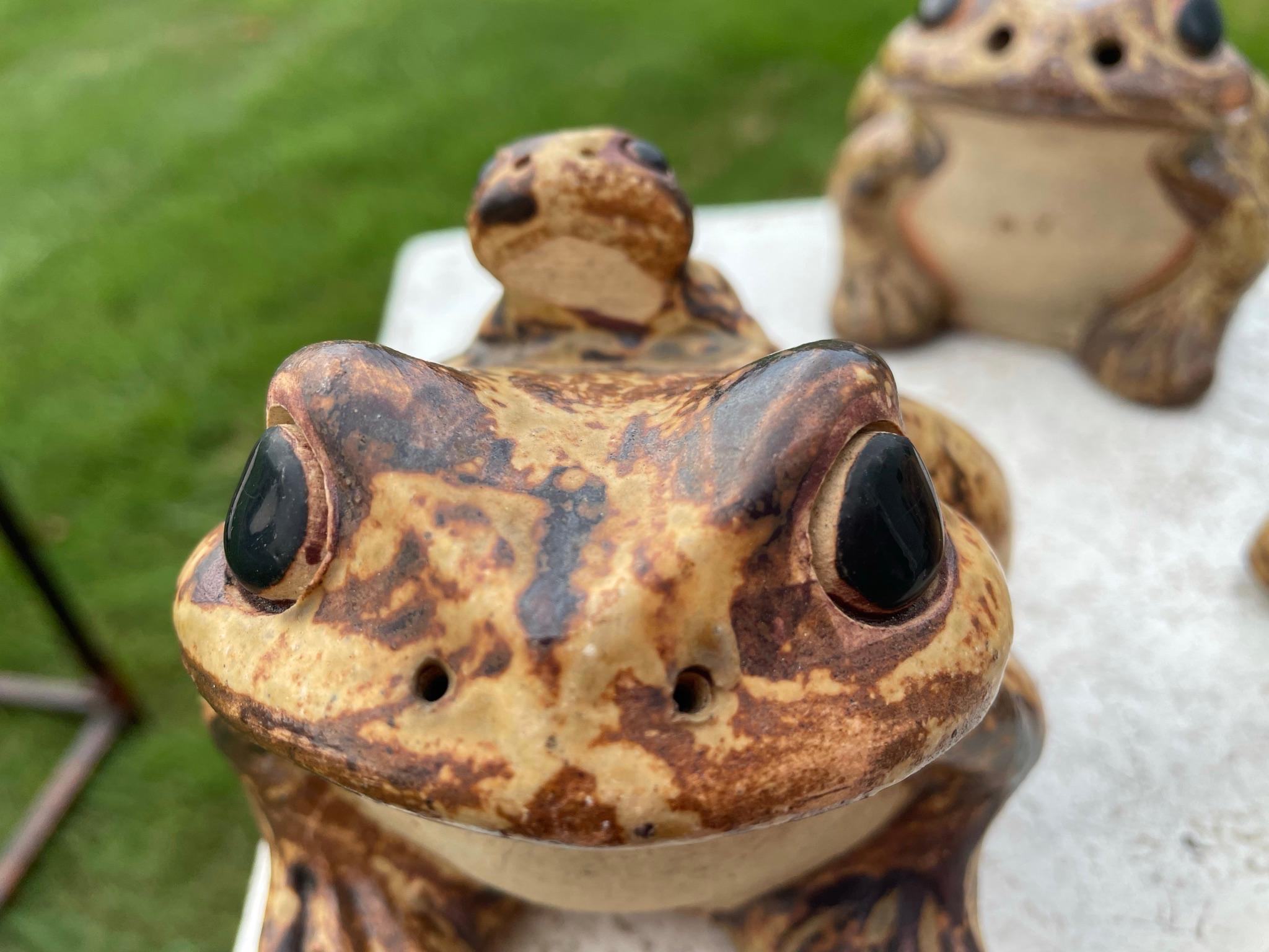 Japanese Japan Three Garden Frog Family