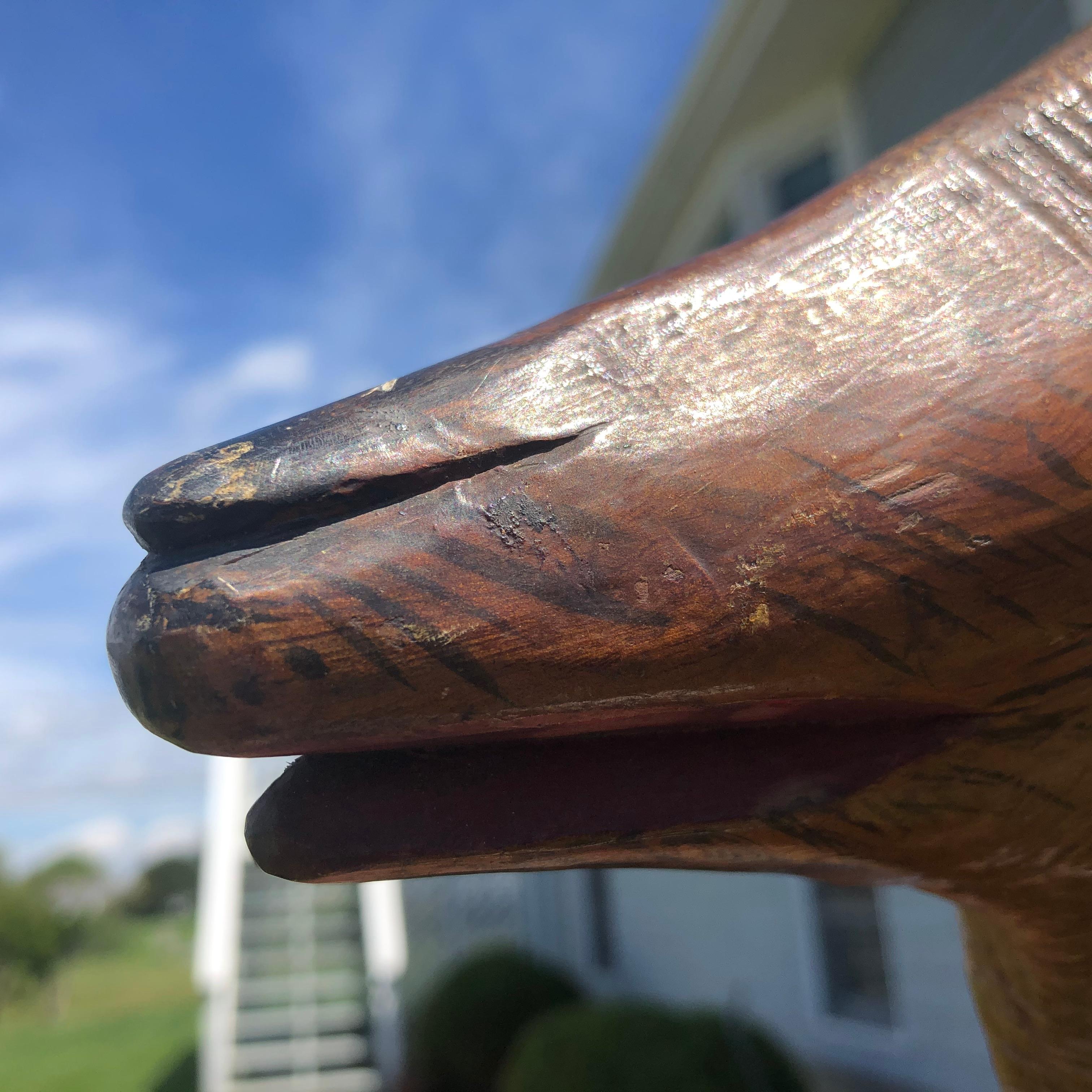 Japan Unique Mid-Century Natural Burl Wood Magical Kitsune Fox 8