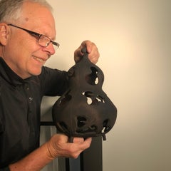 Japan Unique Tea House "Bird & Star" Garden Gourd Lantern, 100 Yrs Old