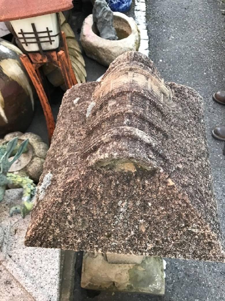 Japan Unusual Old Minka Post Stone Lantern, One of a Kind 2