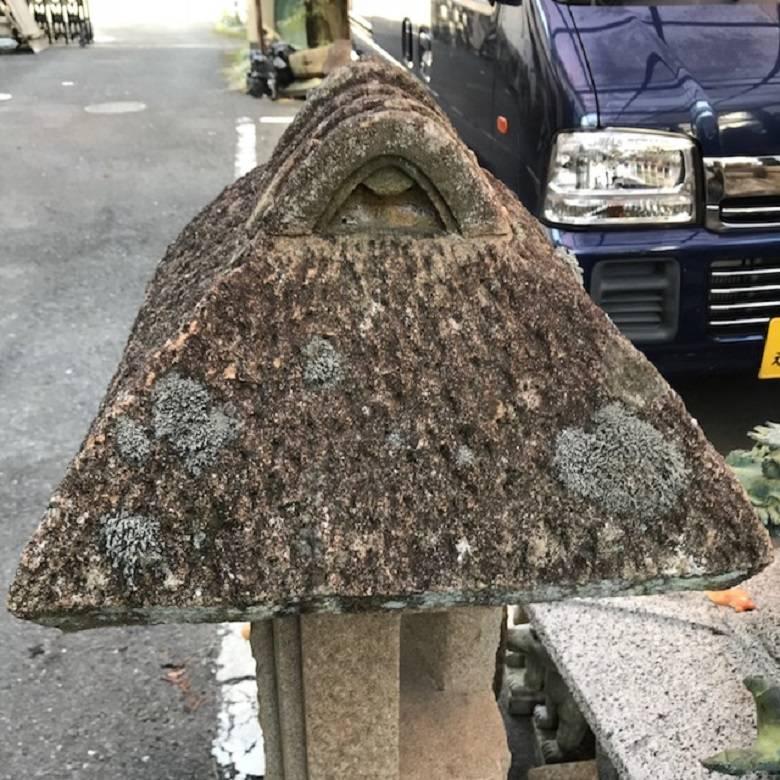 Japan Unusual Old Minka Post Stone Lantern, One of a Kind 3