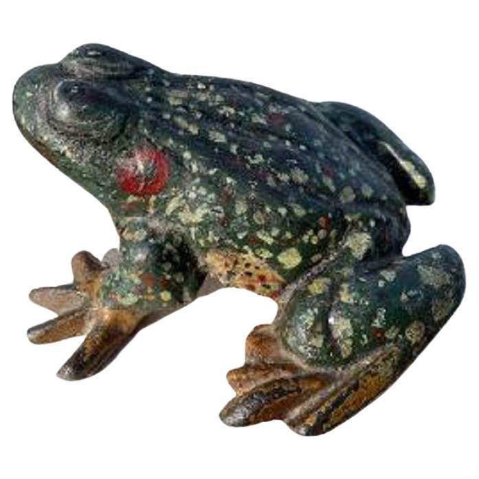 Japan Vintage Hand Cast Hand Painted Frog Toad Kaeru, Original Paint