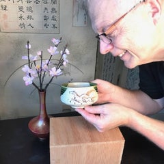 Japan Vintage Hand-Painted Hand Glazed "Horse Family" Ceramic Tea Bowl