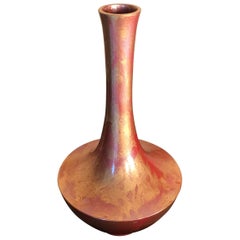 Japan Vintage Ikebana Flower Bud Bronze Vase Lovely Murashido Finish, Signed