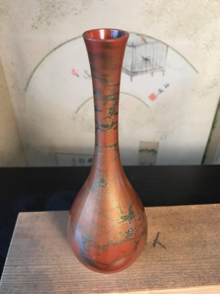 Japanese Japan Vintage Pair of Modernist Flower Bud Ikebana Bronze Vases, Signed