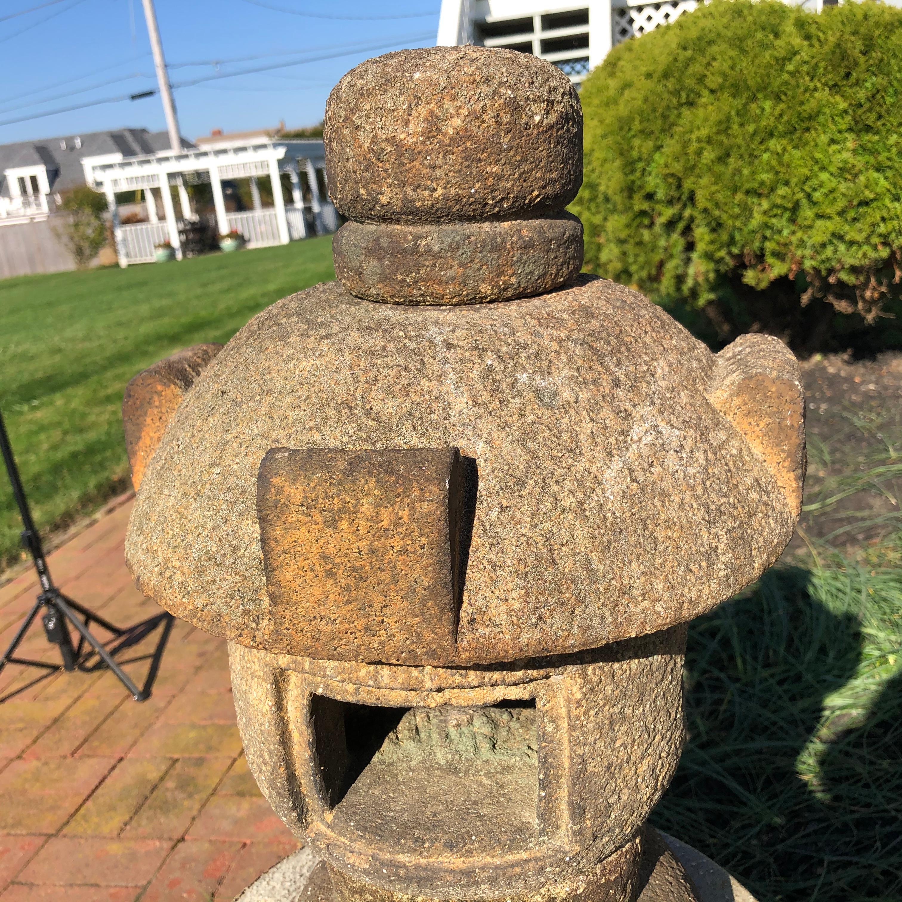 Hand-Carved Japan Vintage Stone Lantern 