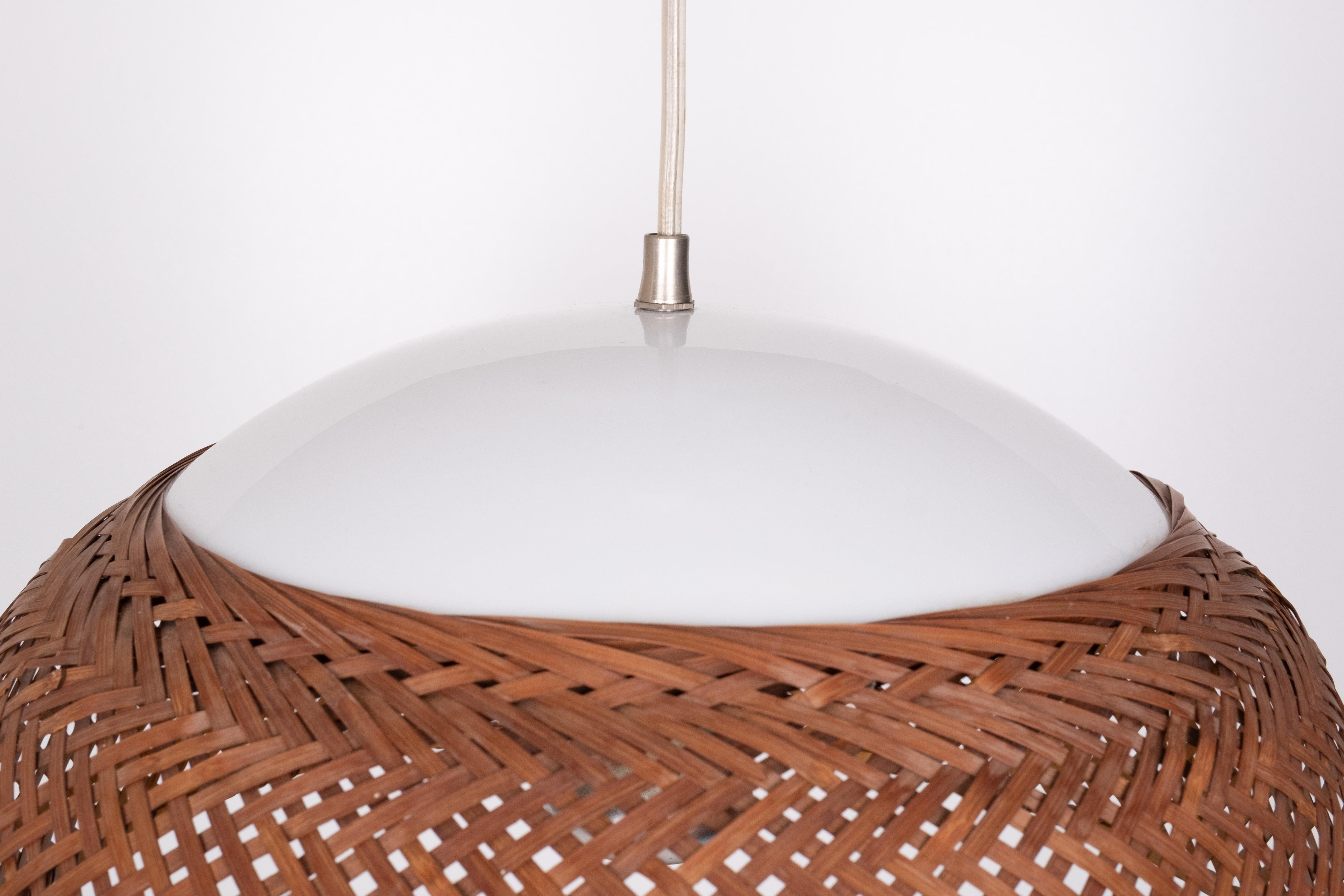 Vimini Japan Wicker Pendant lamp 1970s in vendita