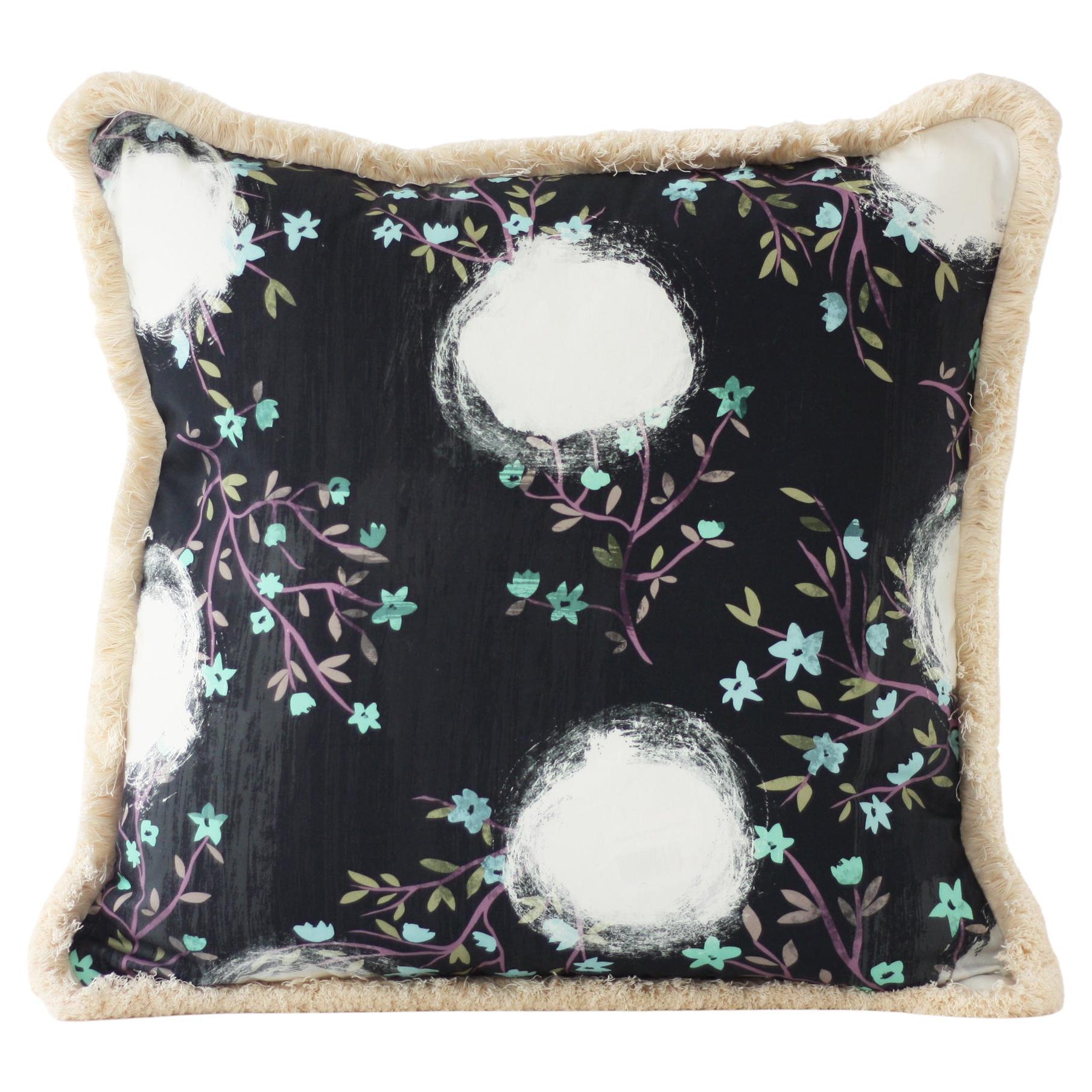 JAPANDI Black Printed Decorative Pillow
