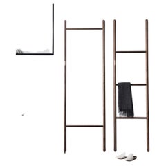 Japandi Walnut Leaning Ladder Rack