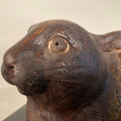 Japane Antique Big Rabbit Usagi Beautiful Eyes & Fine Combed Fur, One-of-a-Kind