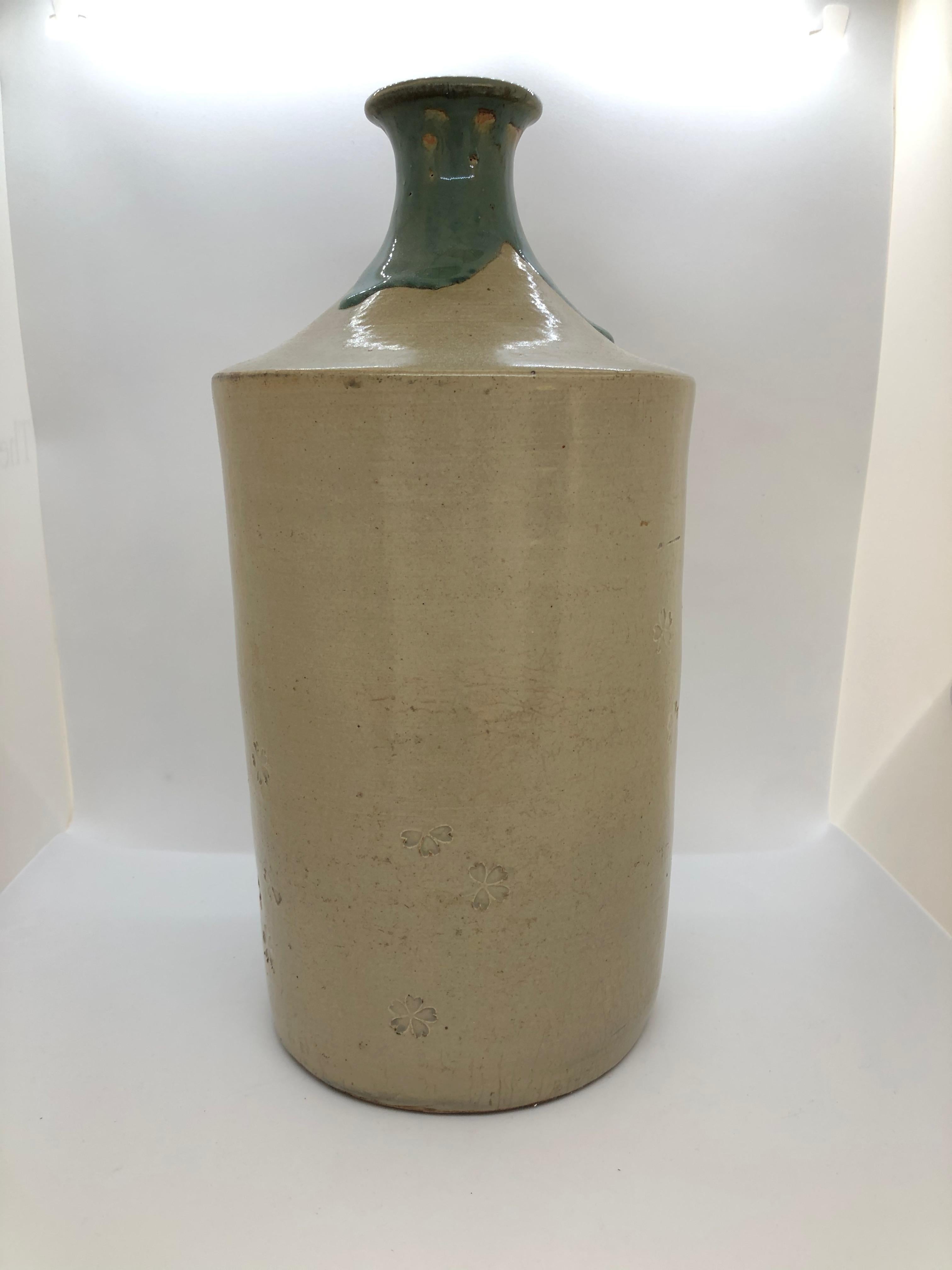 A Japanese glazed pottery vase of clean and exclusive design.