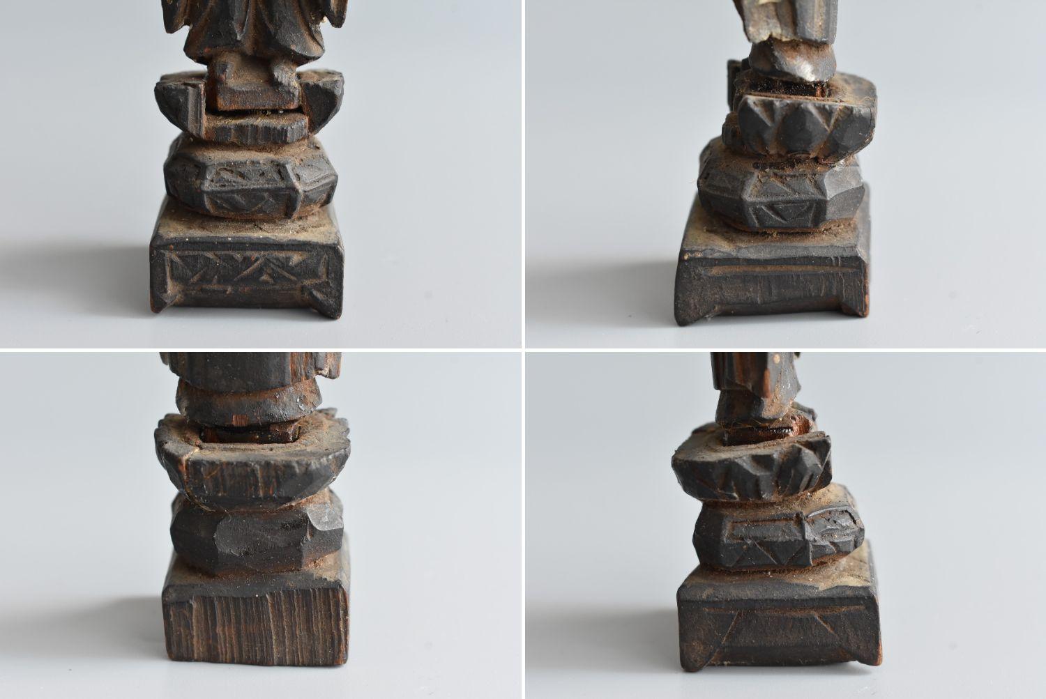 Japanese 1500-1600s Antique Wood Carving Buddha Statue / Shaka Nyorai 1