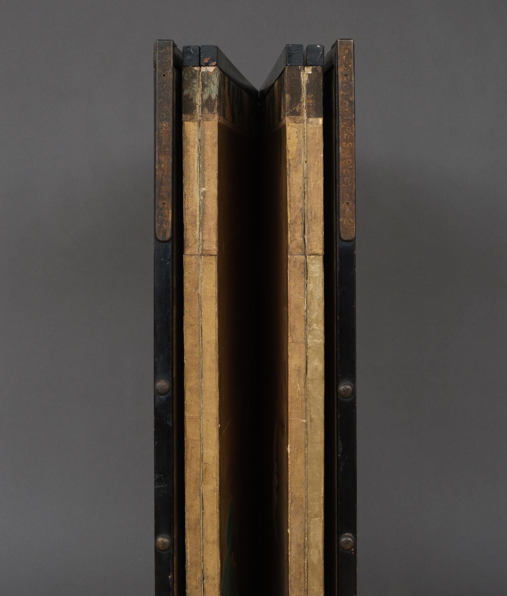 Japanese 18th Century Large 6-Panel Folding Screen by Mori Yôshin 森陽信 10