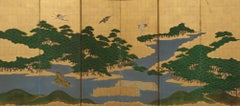 Japanese 18th Century Large 6-Panel Folding Screen by Mori Yôshin 森陽信