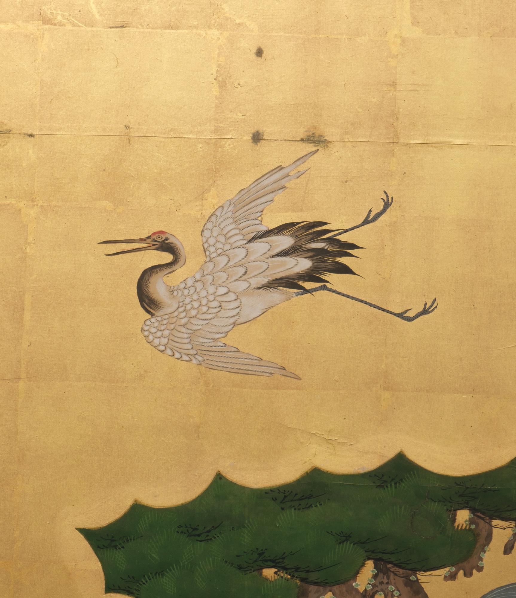 18th Century and Earlier Japanese 18th Century Large 6-Panel Folding Screen by Mori Yôshin 森陽信