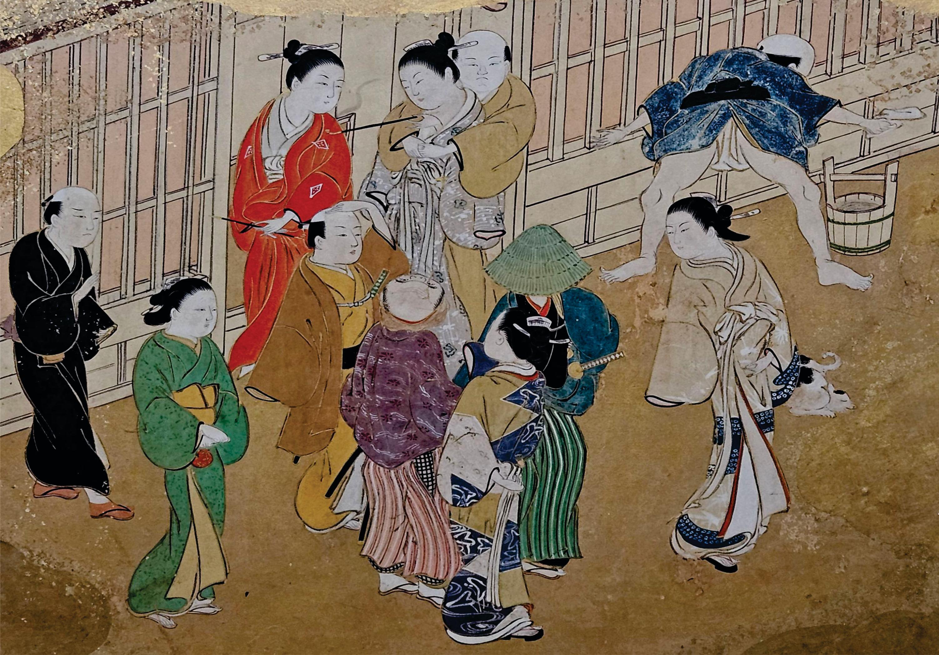 Japanese 18th Century Tsukinami-e 6 Panel Floor Screen, Edo Period For Sale 9