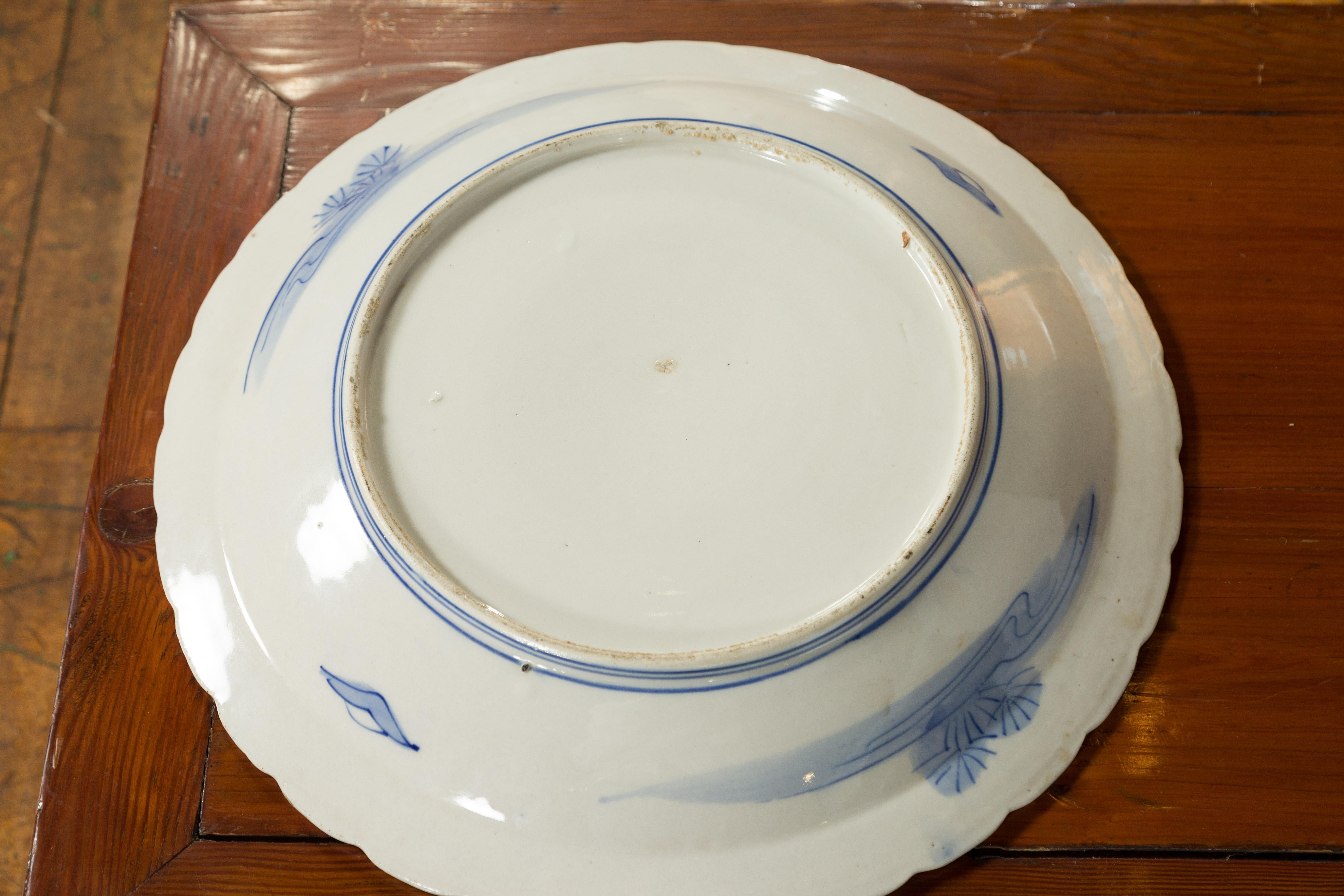 Japanese 19th Century Blue and White Porcelain Plate with Mountainous Landscape For Sale 12
