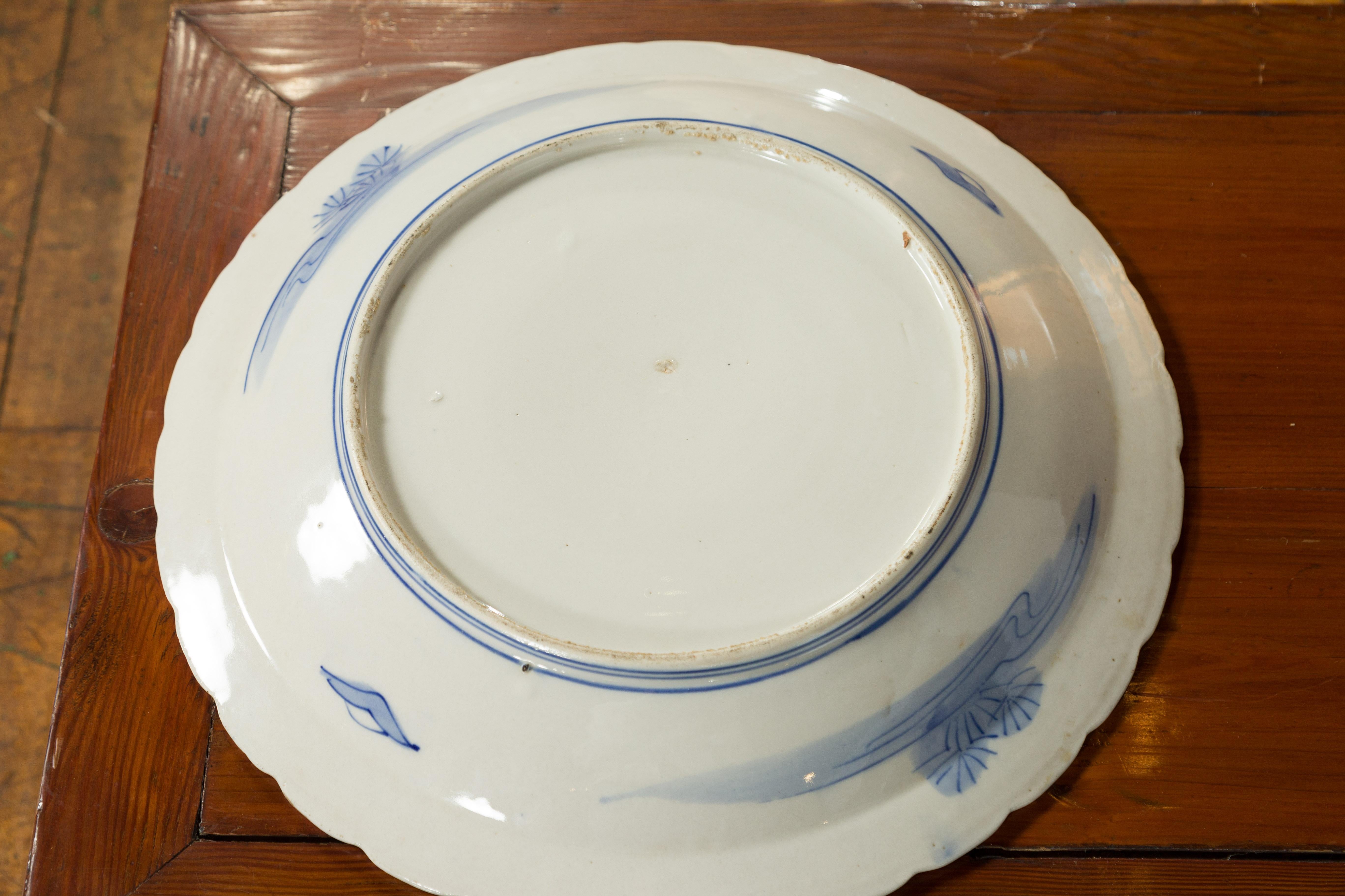 Japanese 19th Century Blue and White Porcelain Plate with Mountainous Landscape For Sale 11