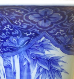Japanese 19th Century Fukagawa Koransha Blue White Porcelain Vase, circa 1890