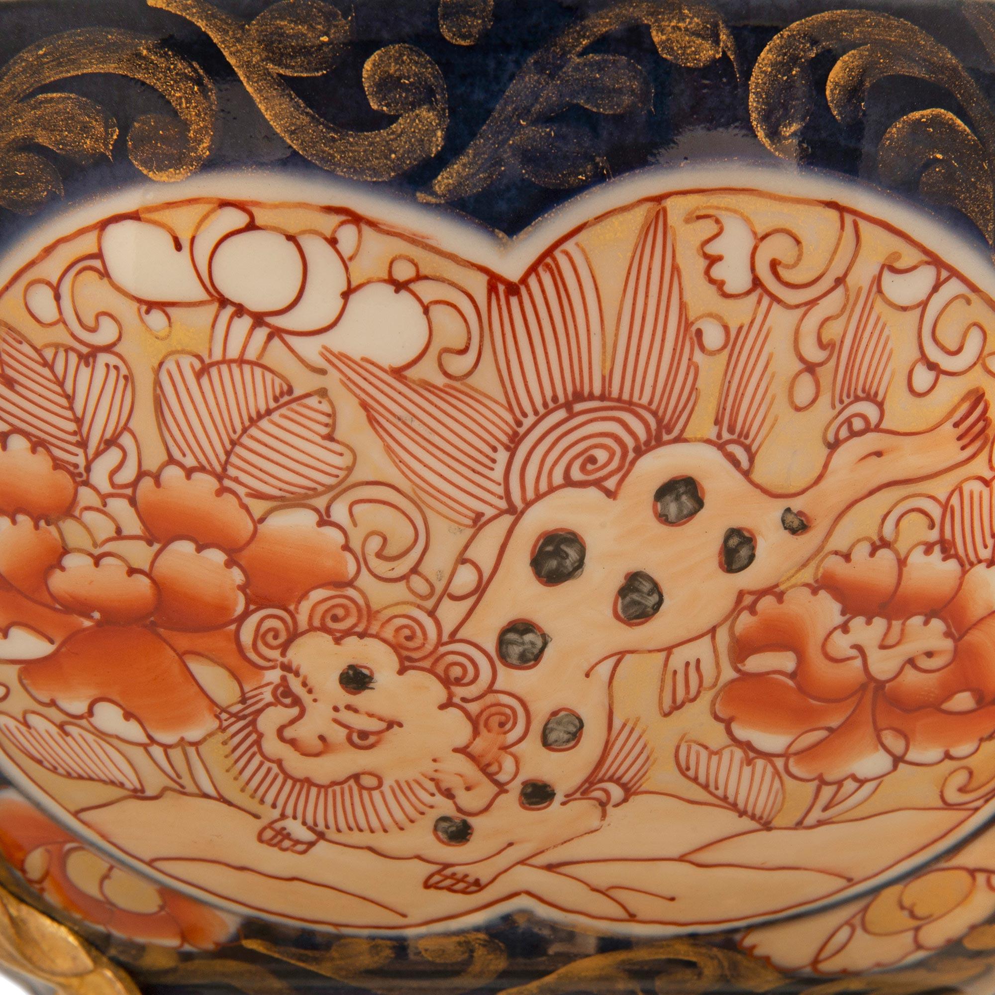 Japanese 19th Century Imari Porcelain And Ormolu Centerpiece For Sale 1