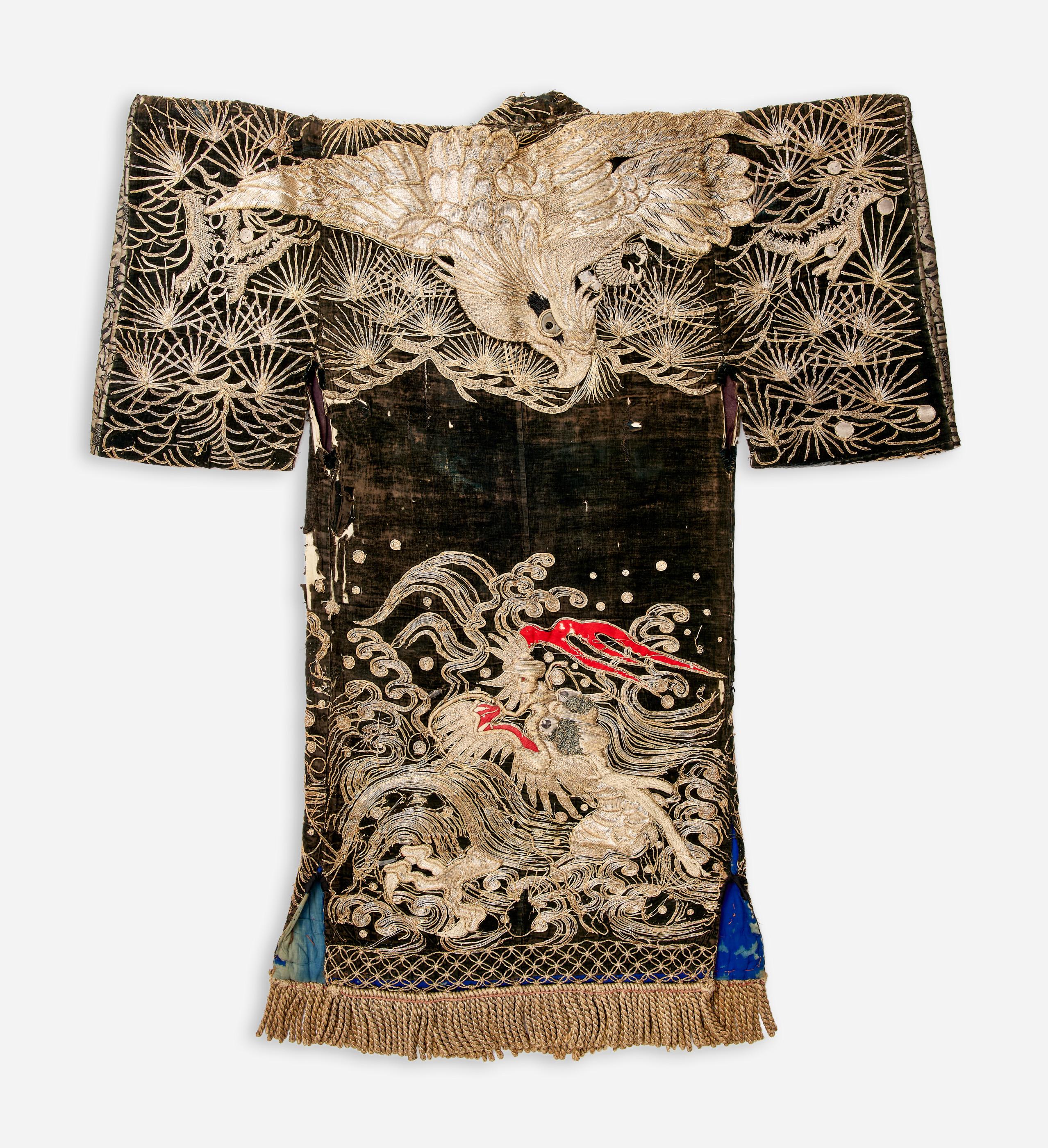 Velours Costume de danse en or du théâtre Kabuki japonais du 19e siècle Dragon et Phoenix en vente