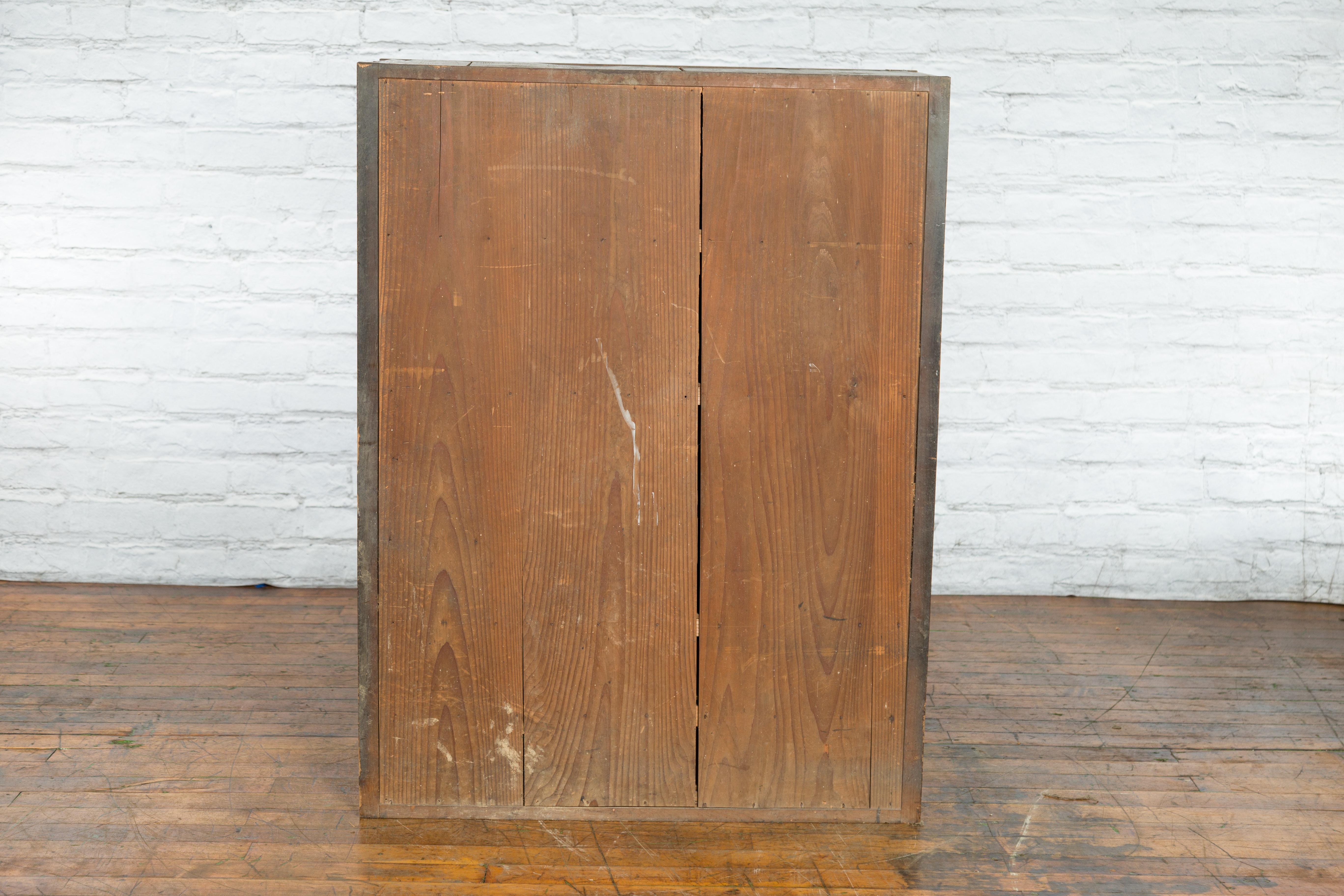 Japanese 19th Century Kitchen Cabinet with Sliding Doors, Safe and Drawers 8