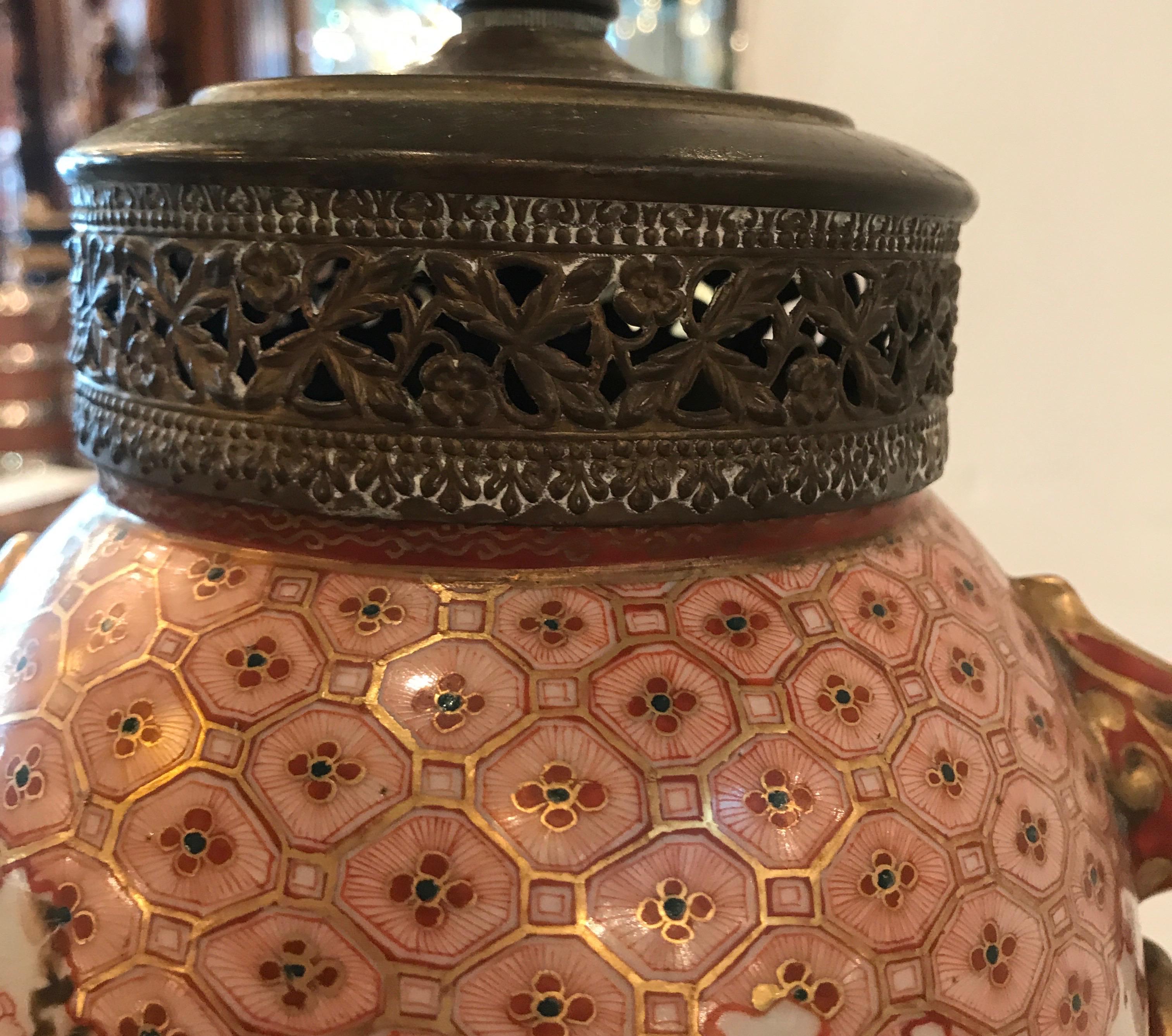 Japanese 19th Century Kutani Vase Now as a Lamp 2