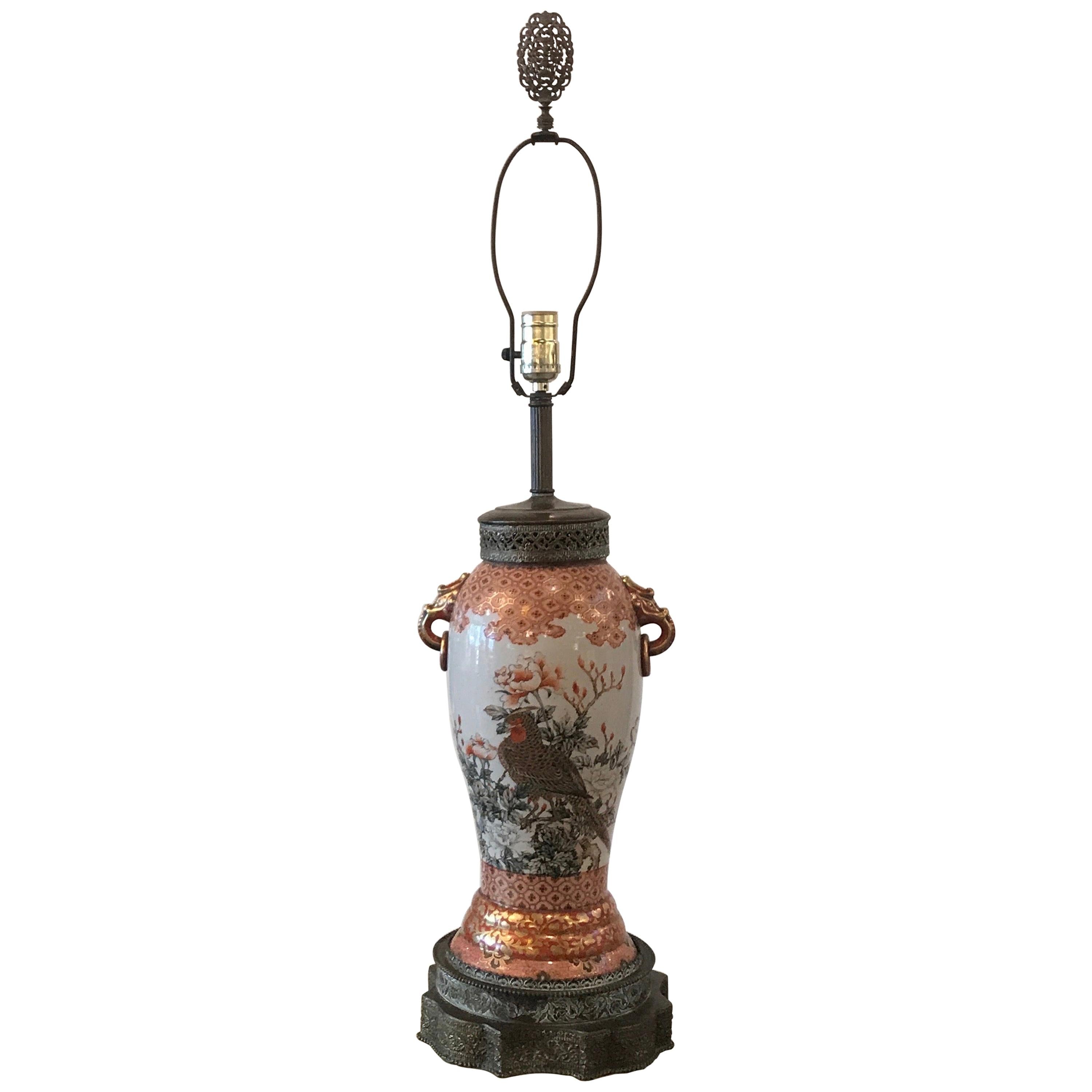 Japanese 19th Century Kutani Vase Now as a Lamp