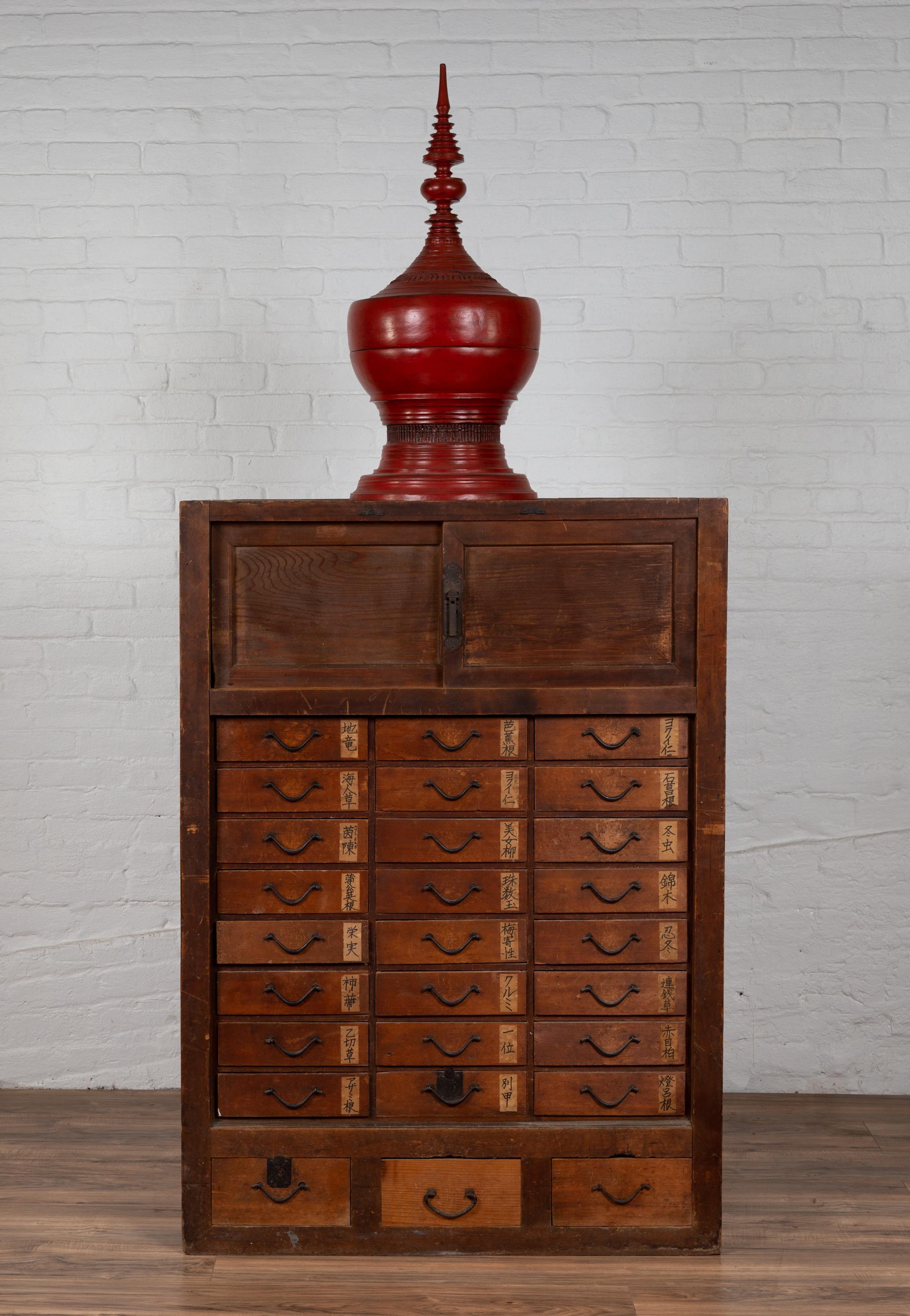 Japanese 19th Century Meiji Period Apothecary Cabinet with 27 Drawers and Doors 8