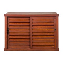 Japanese 19th Century Meiji Period Keyaki Wood Tansu Cabinet with Sliding Doors