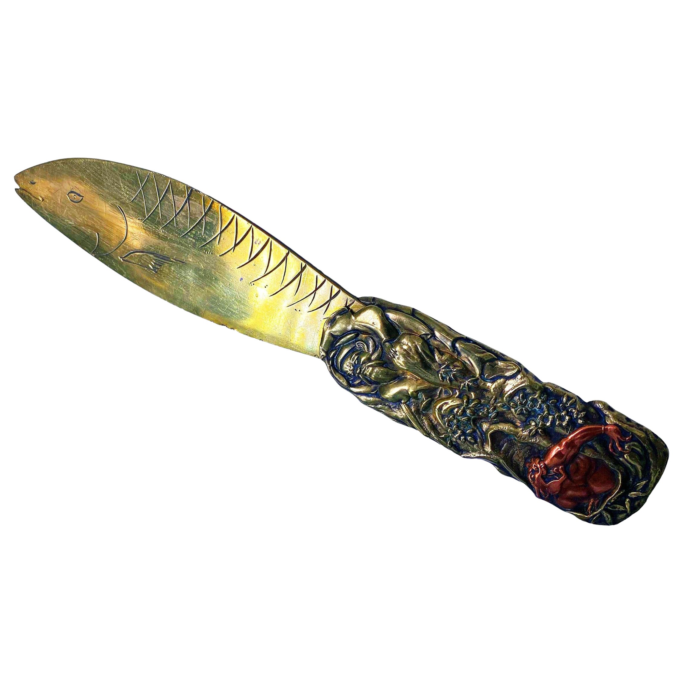 Métal mélangé japonais du 19ème siècle, Coupe-papier C.1880
