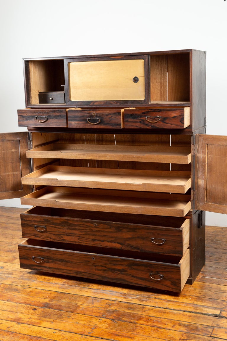 Japanese 19th Century Mulberry Wood Kimono with Doors and