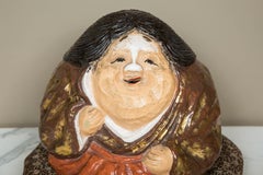 Japanese 19th Century Okame Pottery Brazier by Kiyomizu Rokubei IV