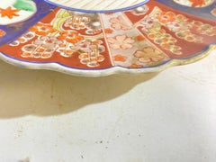Japanese 19th Century Scalloped Imari Porcelain Dish or Charger