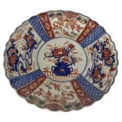 Antique Japanese 19th Century Scalloped Imari Porcelain Dish or Charger