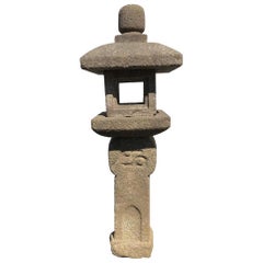 Japanese Antique Oribe Tea Master Stone Tea Garden Lantern