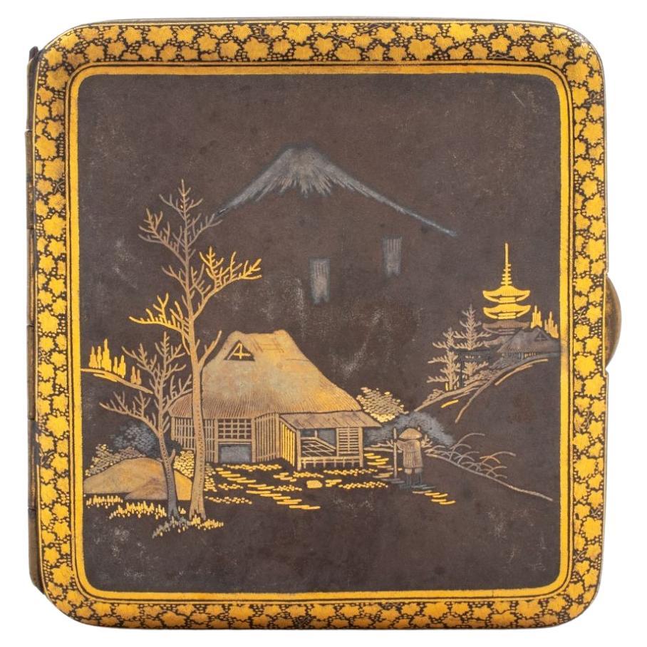Japanese 24K Gold & Silver Overlay Cigarette Case