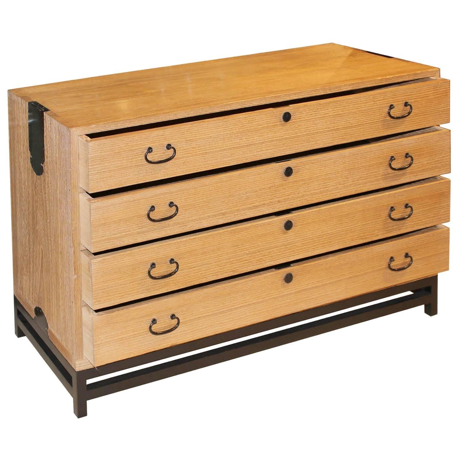 Japanese Four-Drawer Chest on Stand In Good Condition In San Francisco, CA