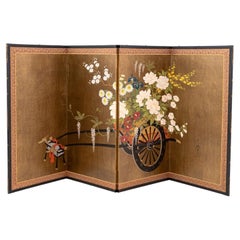 Japanese 4-Panel Byobu Screen