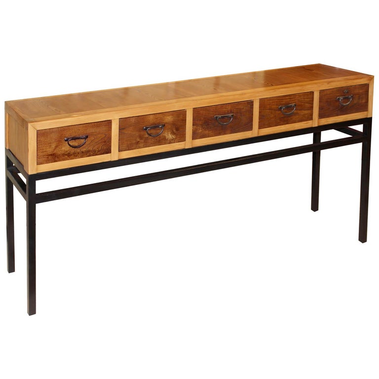Japanese 5-Drawer Console Table at 1stDibs