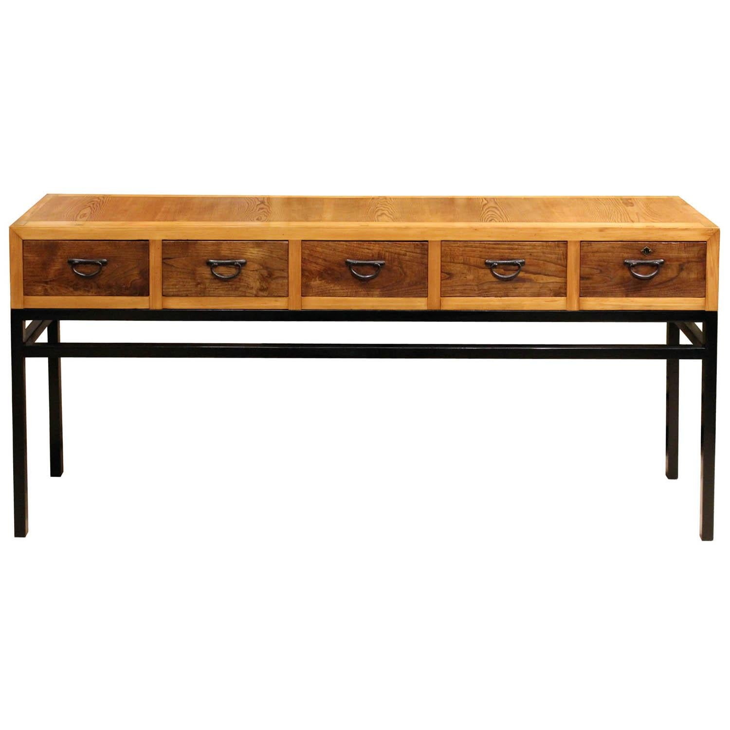 Japanese 5-Drawer Console Table