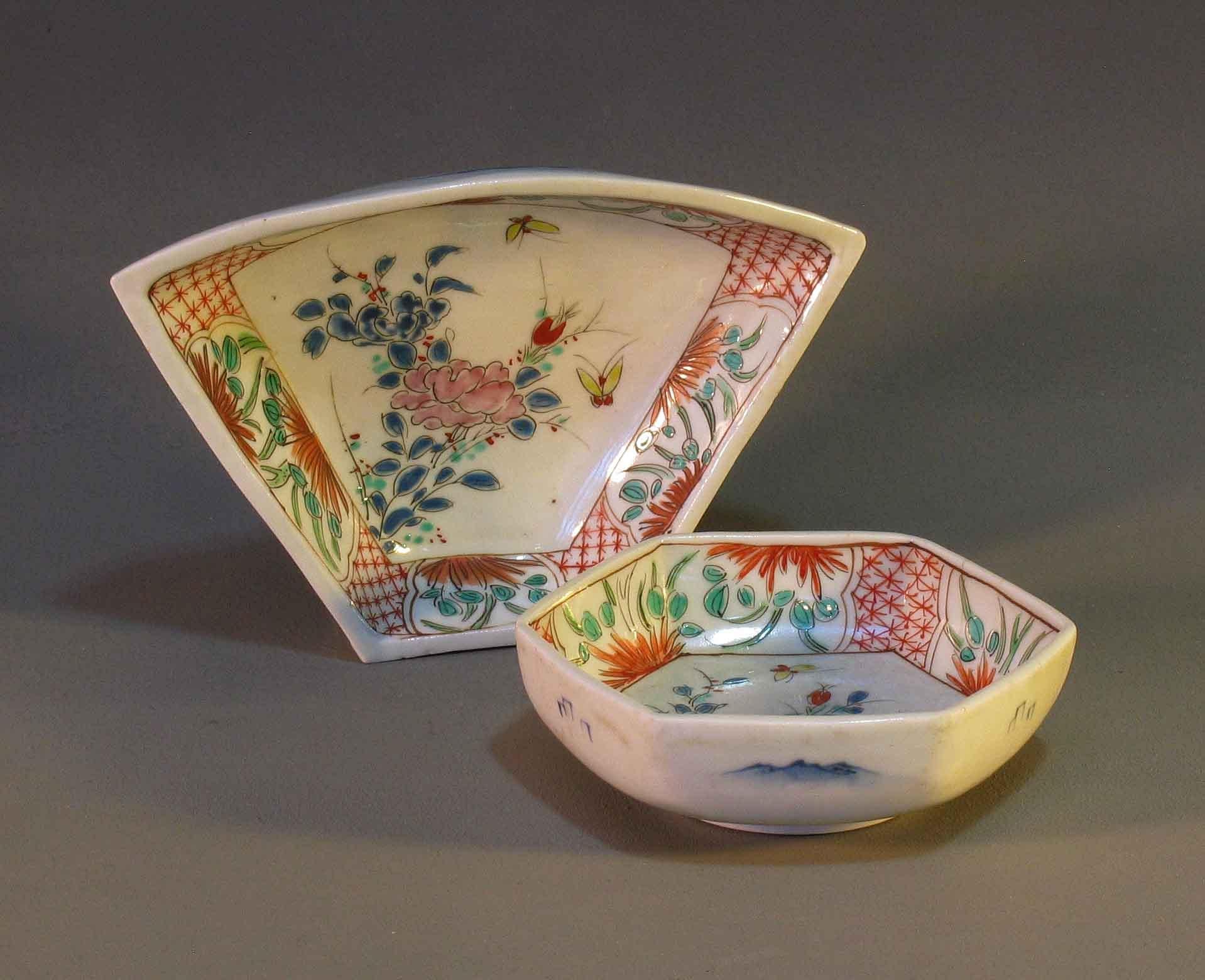 Porcelain Japanese 7-Pcs, Arita Sweetmeat Set & Matching Lacquer Box Meiji Period, 1880s For Sale