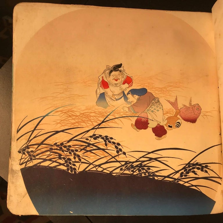 Japanese 89 Antique Brilliant Color Woodblock Fan Prints ...