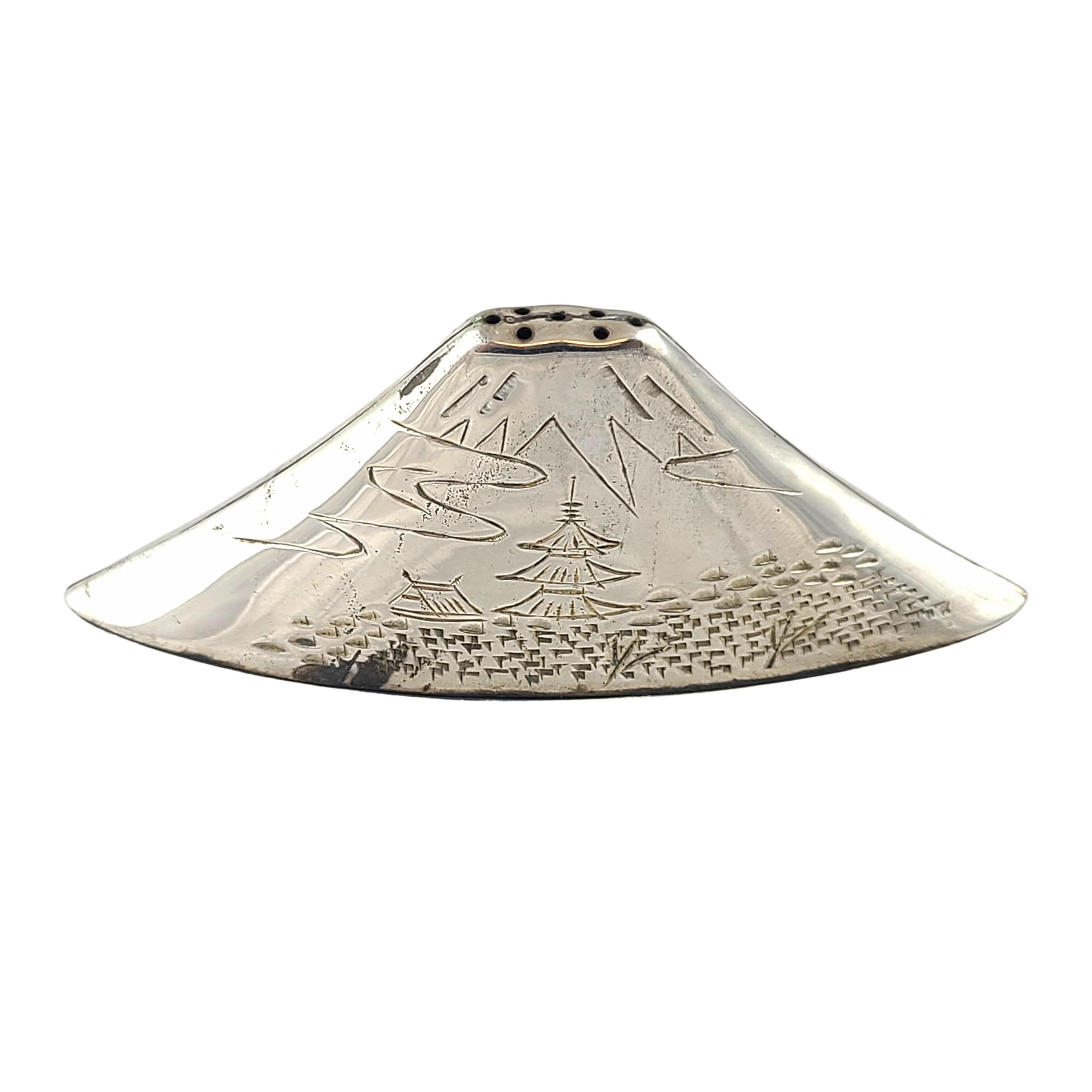 Japanese 950 Sterling Silver Mount Fuji Salt & Pepper Shakers 3