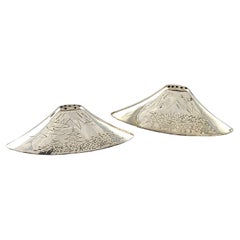 Japanese 950 Sterling Silver Mount Fuji Salt & Pepper Shakers