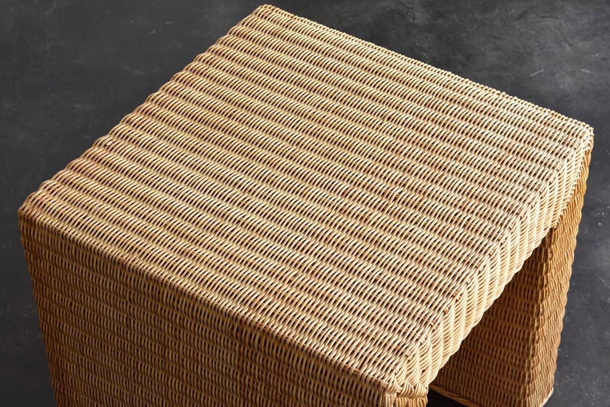 Japanese a Little Old Rattan Table / 20th-21st Century / Square Modern Table For Sale 3